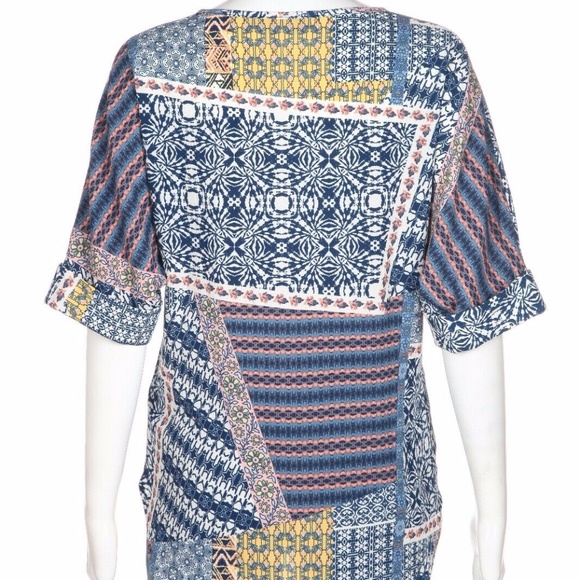 VERONICA M. Multi-Print Blouse -Hi Lo - Picture 3 of 3